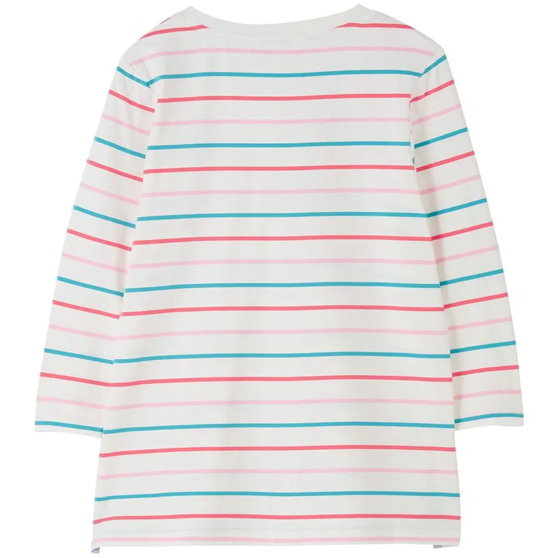 Lighthouse Ariana Womens 3/4 Sleeve T-Shirt - Coral/Teal Stripe-4