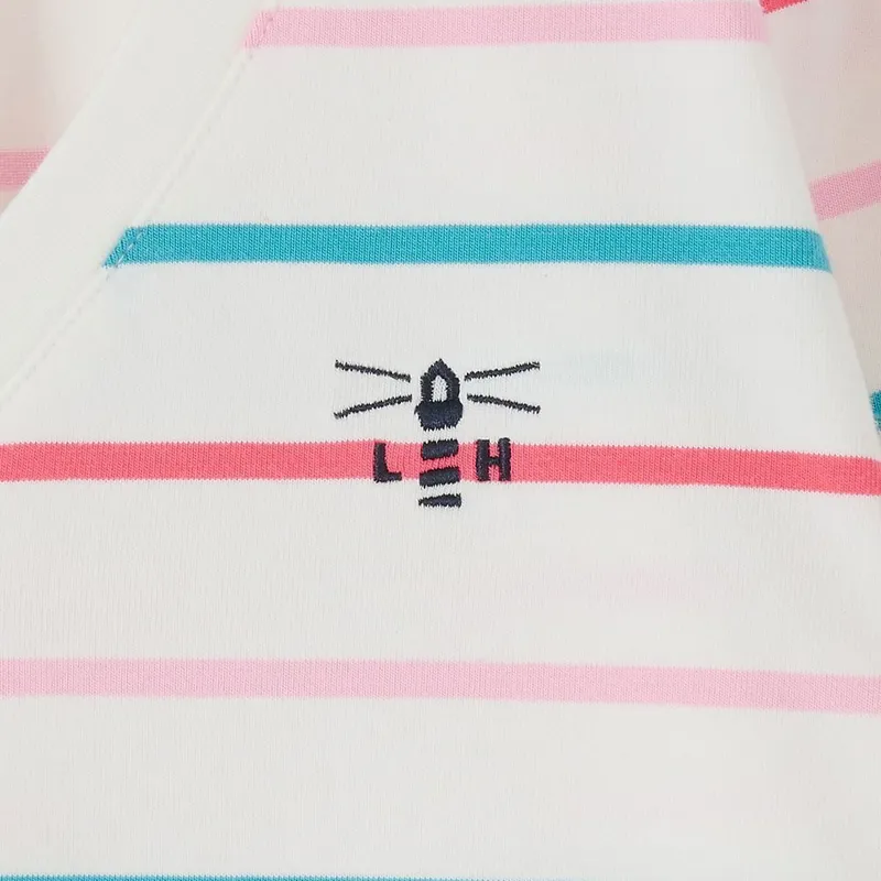 Lighthouse Ariana Womens 3/4 Sleeve T-Shirt - Coral/Teal Stripe-5