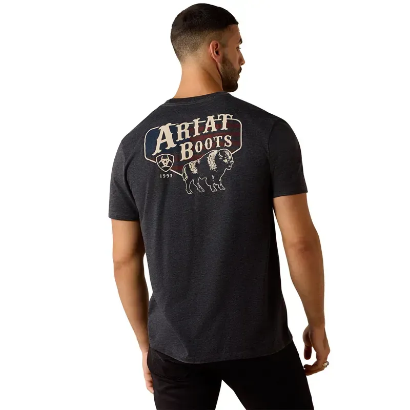 Ariat American Bison Classic Men's T-Shirt - Charcoal Heather