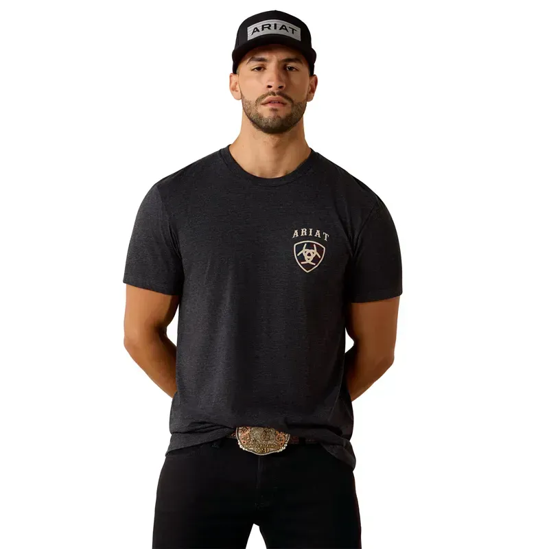 Ariat American Bison Classic Men's T-Shirt - Charcoal Heather-1