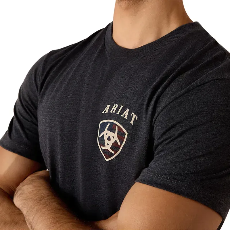Ariat American Bison Classic Men's T-Shirt - Charcoal Heather-3