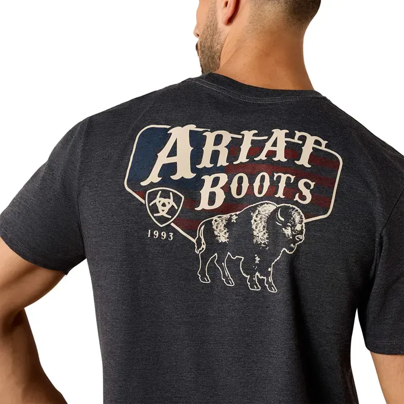 Ariat American Bison Classic Men's T-Shirt - Charcoal Heather-4