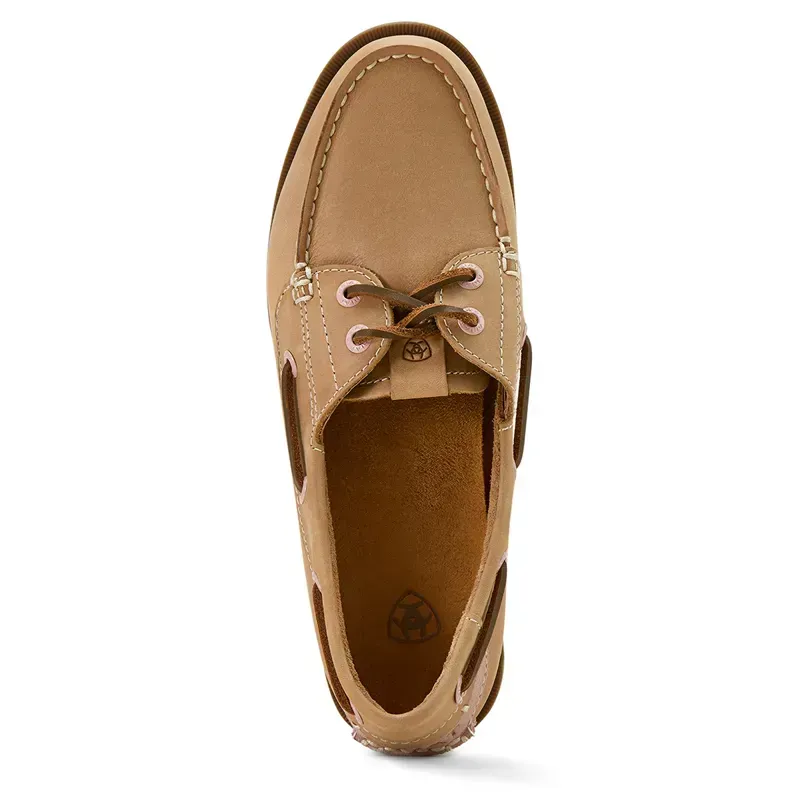 Ariat Antigua Womens Boat Shoe - Natural Tan-5