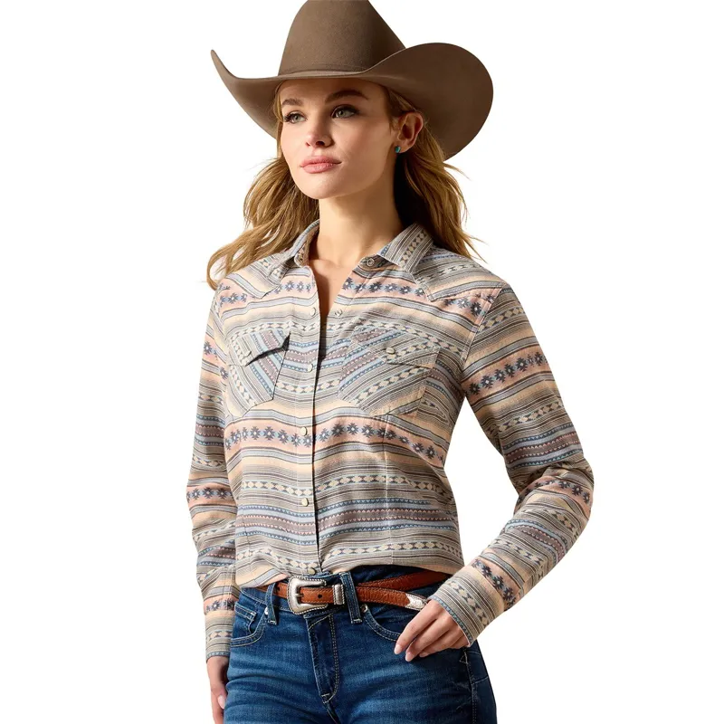 Ariat Arizona Women's Western Snap Shirt - Ombre Blue Southwest