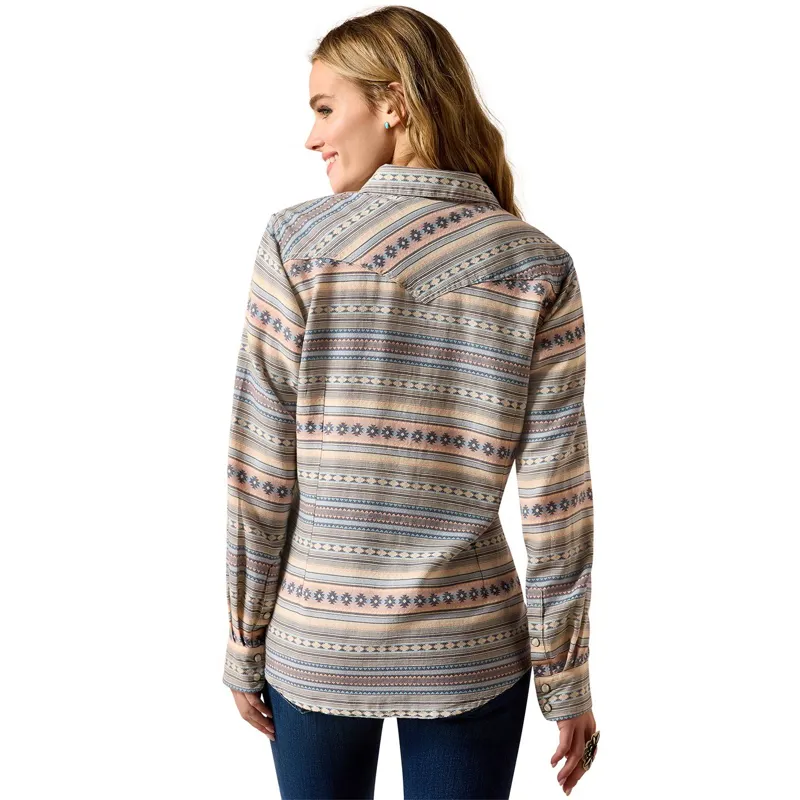 Ariat Arizona Women's Western Snap Shirt - Ombre Blue Southwest-1