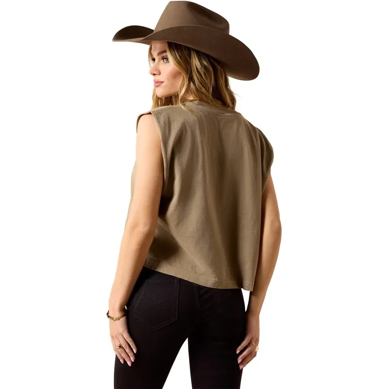 Ariat Women's Sleeveless Bandana Rider Tee - Faded Brown-1