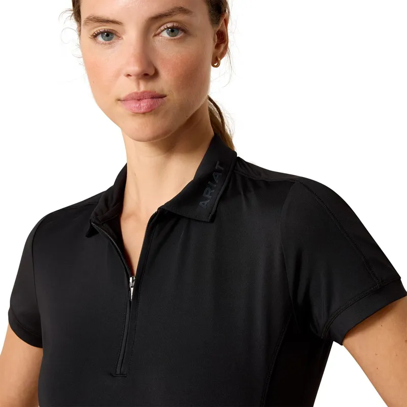 Ariat Bandera 1/4 Zip Women's Polo Shirt - Black-3