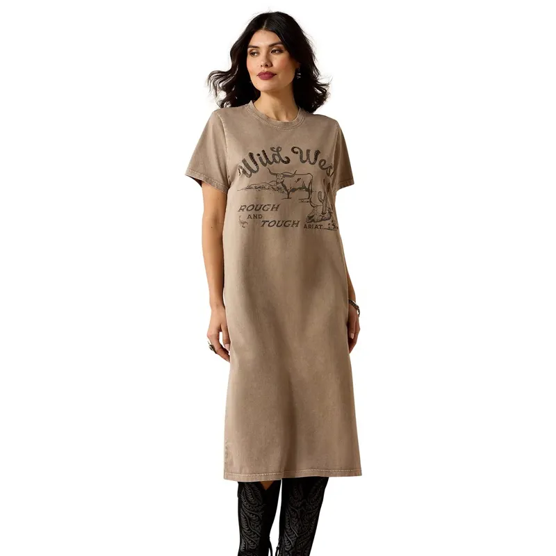 Ariat Bandito Women's T-Shirt Dress - Taupe Mineral Wash