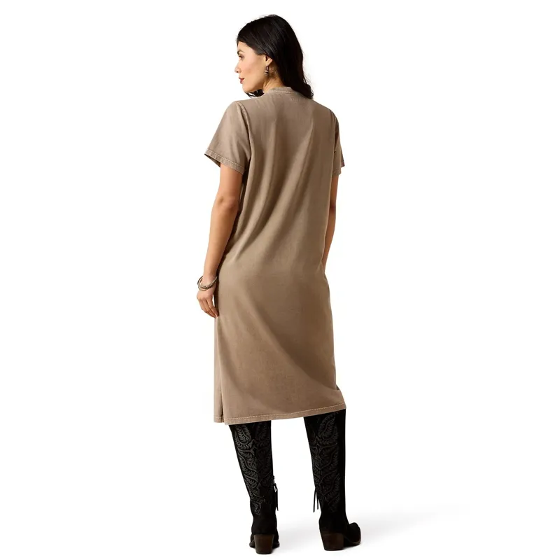 Ariat Bandito Women's T-Shirt Dress - Taupe Mineral Wash-1