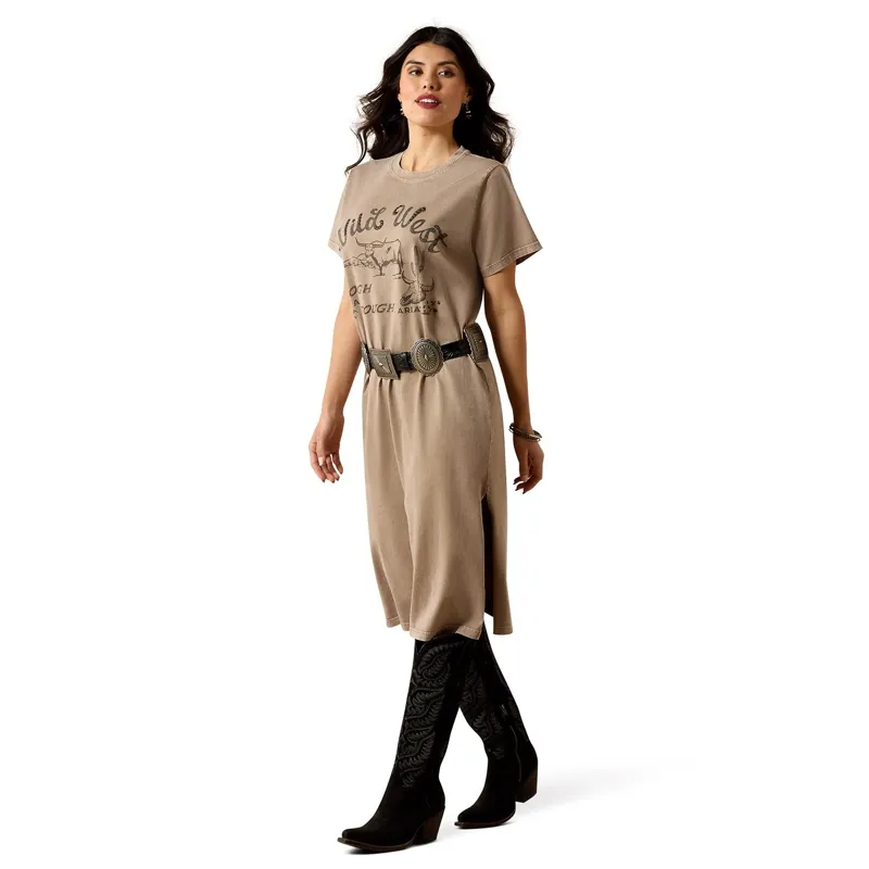 Ariat Bandito Women's T-Shirt Dress - Taupe Mineral Wash-2