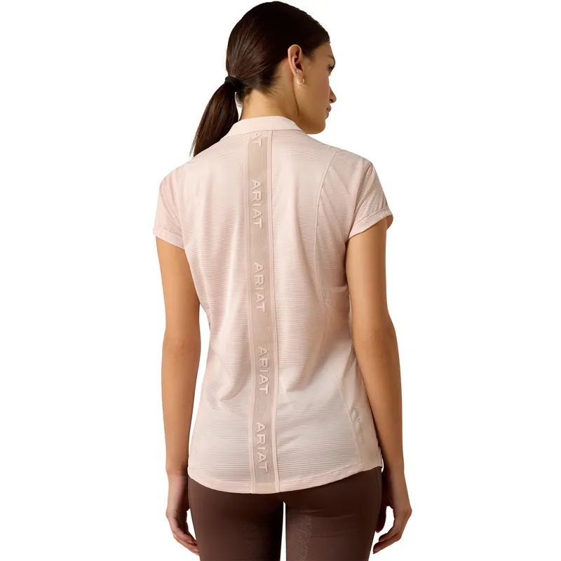 Ariat Breathe 1/4 Zip Womens Short Sleeve Base Layer - Sepia Rose-1