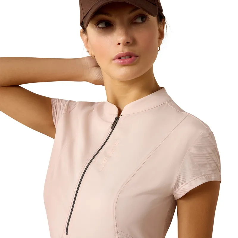 Ariat Breathe 1/4 Zip Womens Short Sleeve Base Layer - Sepia Rose-2