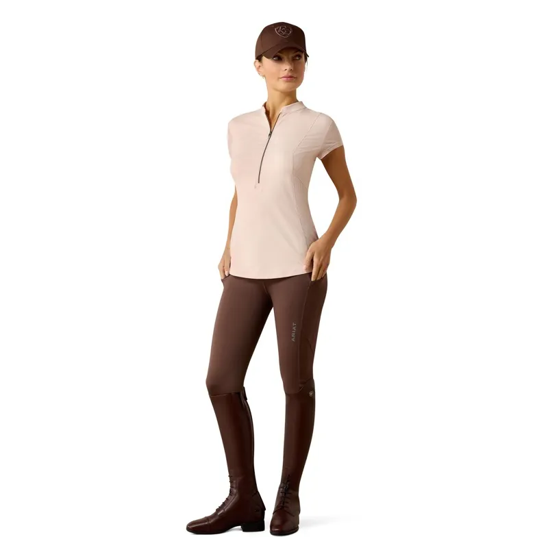 Ariat Breathe 1/4 Zip Womens Short Sleeve Base Layer - Sepia Rose-4