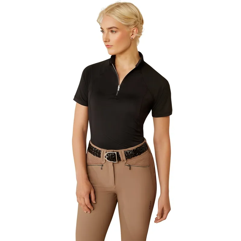 Ariat Soquel Womens Short Sleeve 1/4 Zip Base Layer - Black