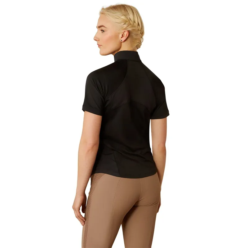 Ariat Soquel Womens Short Sleeve 1/4 Zip Base Layer - Black-1