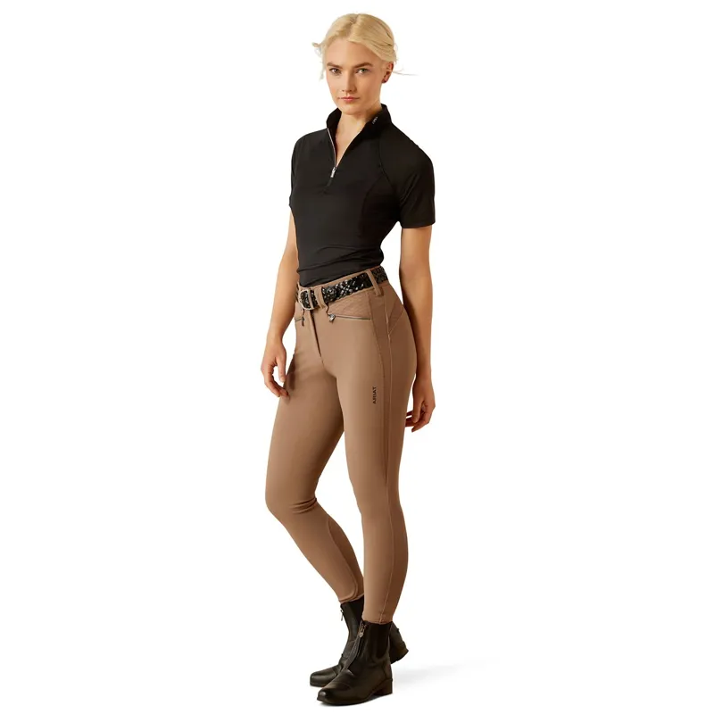 Ariat Soquel Womens Short Sleeve 1/4 Zip Base Layer - Black-3