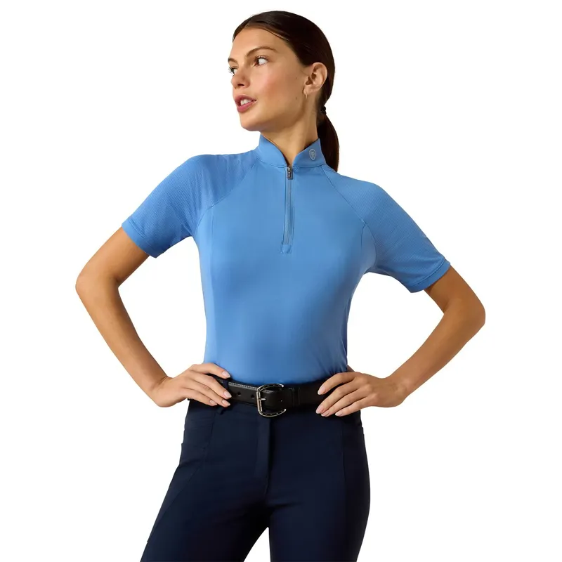 Ariat Soquel Womens Short Sleeve 1/4 Zip Base Layer - Riviera