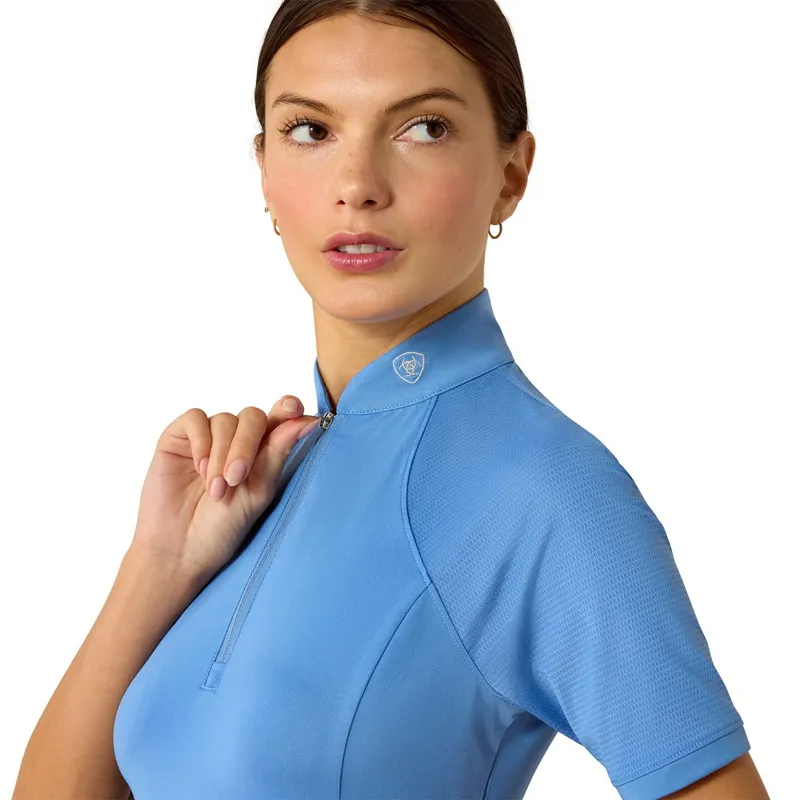 Ariat Soquel Womens Short Sleeve 1/4 Zip Base Layer - Riviera-2