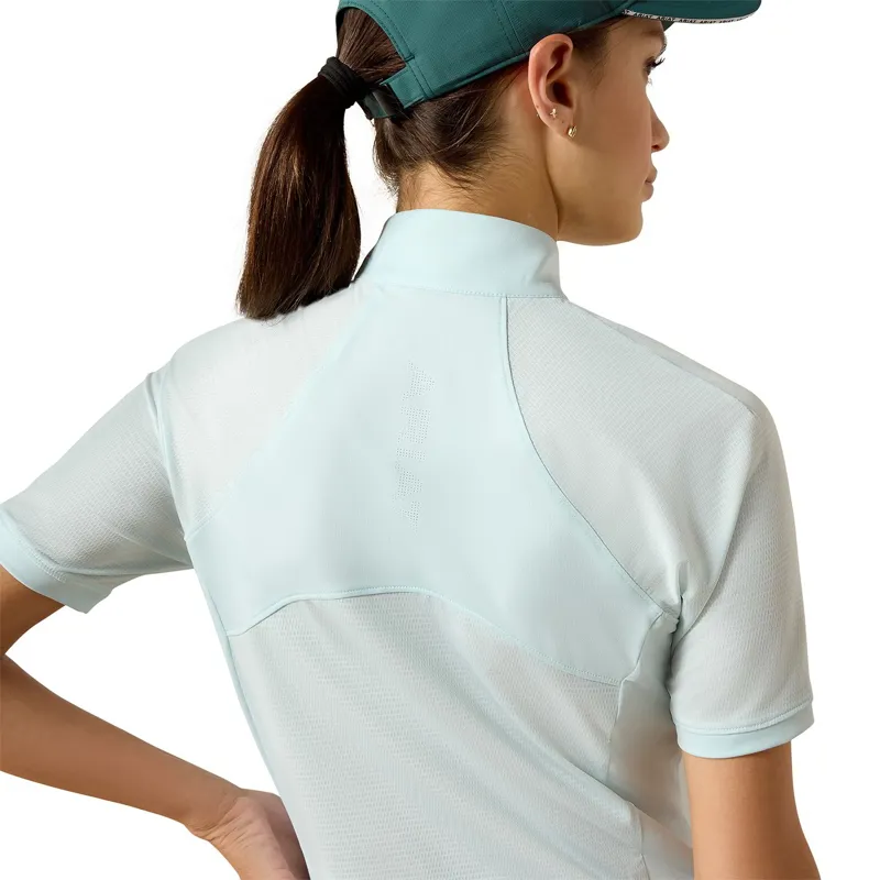 Ariat Soquel Womens Short Sleeve 1/4 Zip Base Layer - Starlight Blue-3