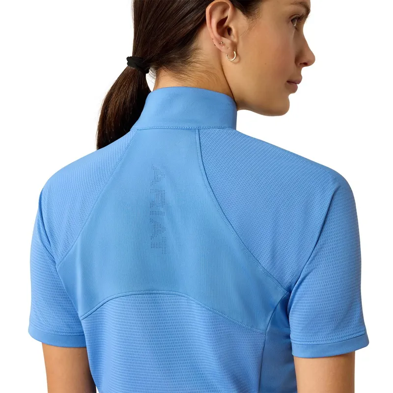 Ariat Soquel Womens Short Sleeve 1/4 Zip Base Layer - Riviera-3