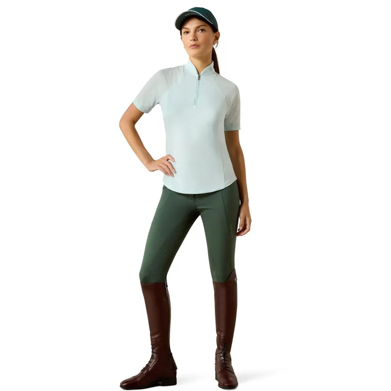 Ariat Soquel Womens Short Sleeve 1/4 Zip Base Layer - Starlight Blue-4