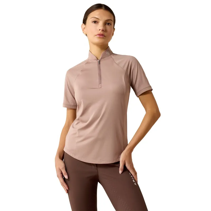 Ariat Soquel Womens Short Sleeve 1/4 Zip Base Layer - Antler-1