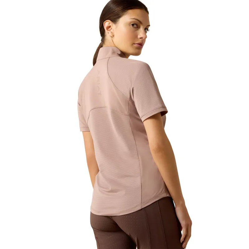 Ariat Soquel Womens Short Sleeve 1/4 Zip Base Layer - Antler-3