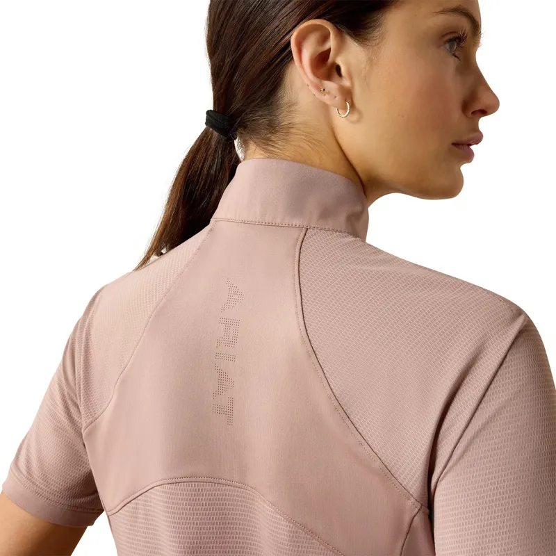 Ariat Soquel Womens Short Sleeve 1/4 Zip Base Layer - Antler-5