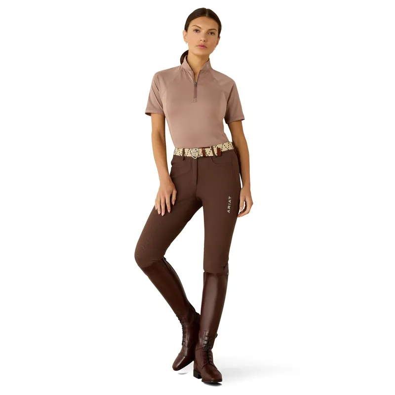 Ariat Soquel Womens Short Sleeve 1/4 Zip Base Layer - Antler-6
