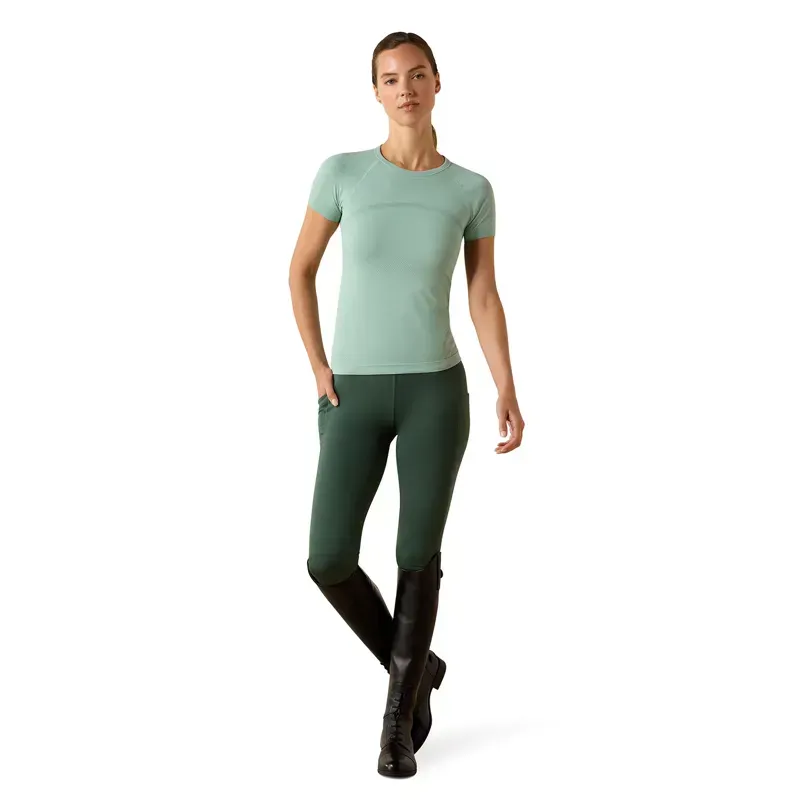 Ariat Sustain Women's Short Sleeve Base Layer - Blue Surf-4