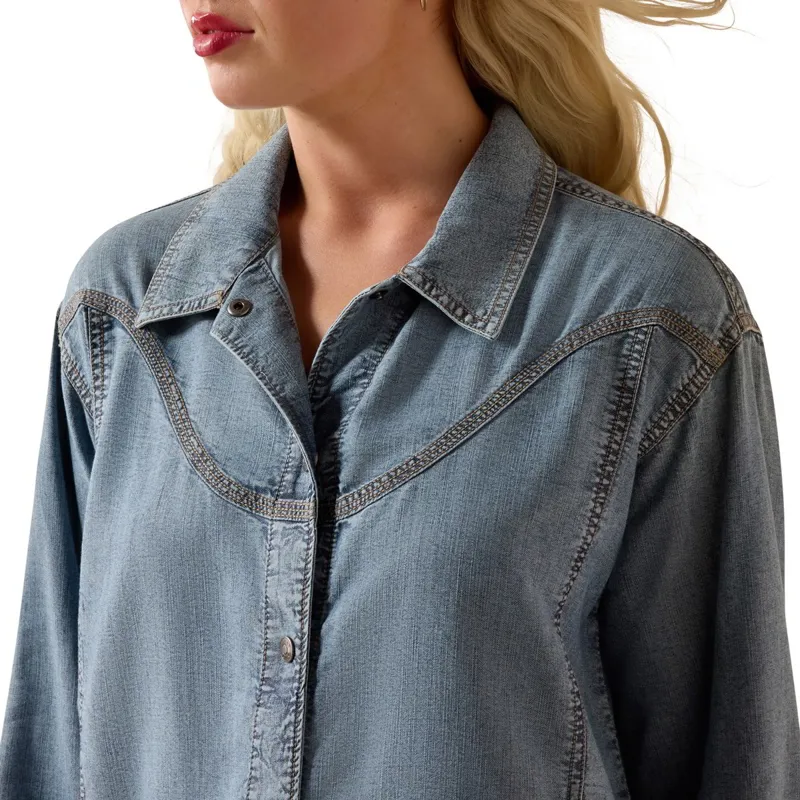 Ariat Bonfire Women's Shirt Jacket - Marine Blue-2