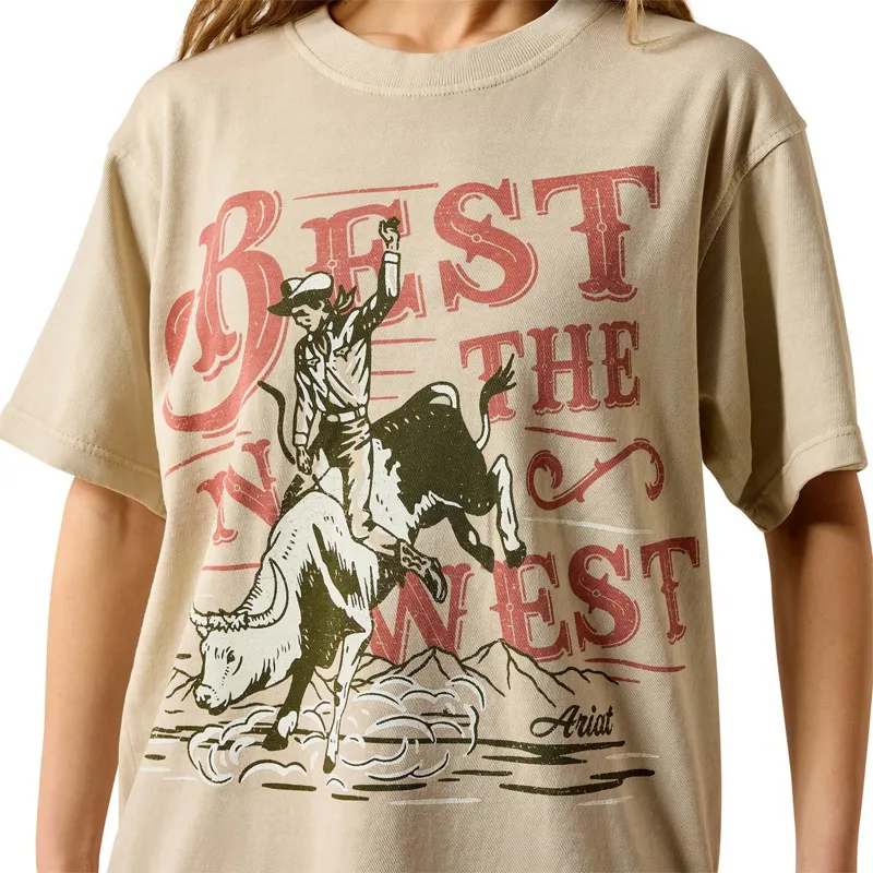 Ariat Bull Rider Women's Arched T-Shirt - French Oak-2