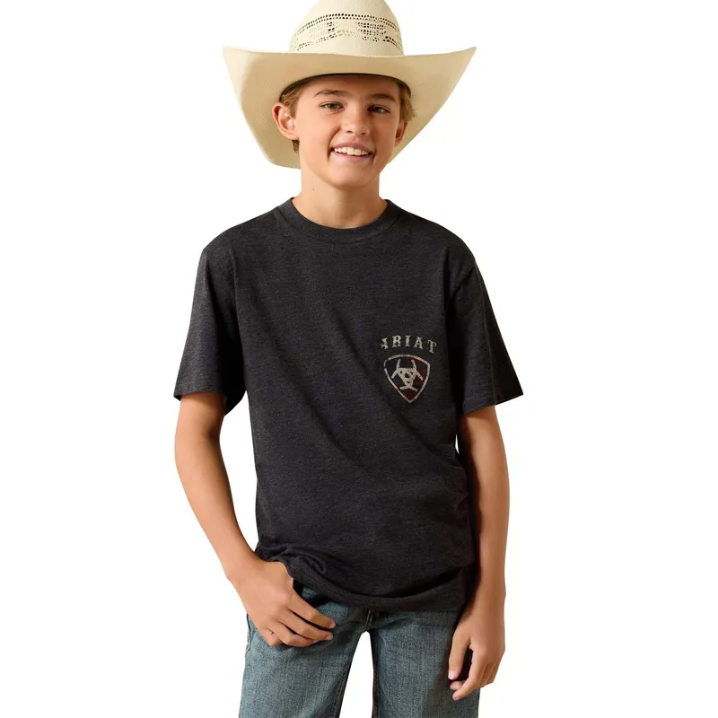 Ariat Junior Boys Western Tee - American Bison/Black-1
