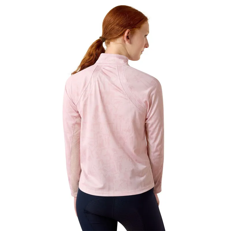 Ariat Sunstopper 3.0 Junior Girls Baselayer - Sepia/Horse Park Print-1