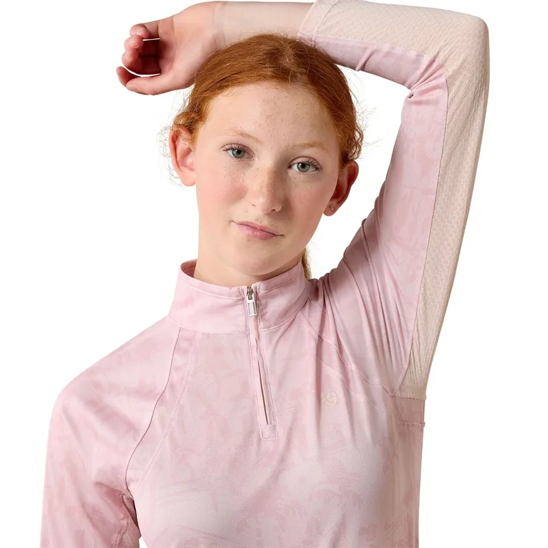 Ariat Sunstopper 3.0 Junior Girls Baselayer - Sepia/Horse Park Print-2