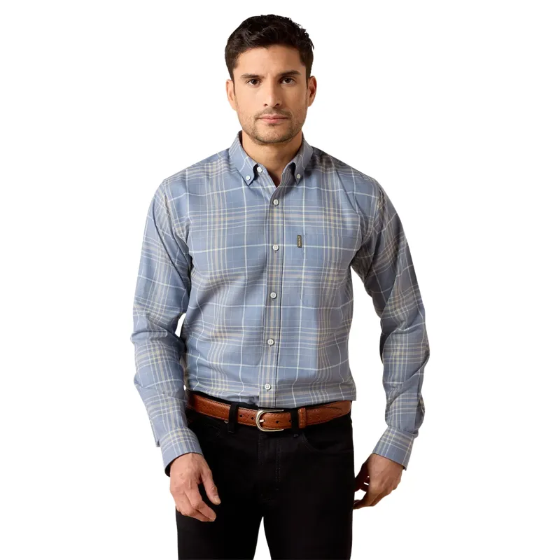 Ariat Clement Men's Shirt - Soft Blue Plaid-2