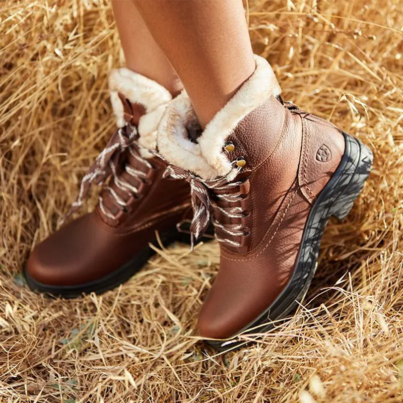 Ariat Harper Sherpa Womens Waterproof Short Country Boots - Dark Brown-1
