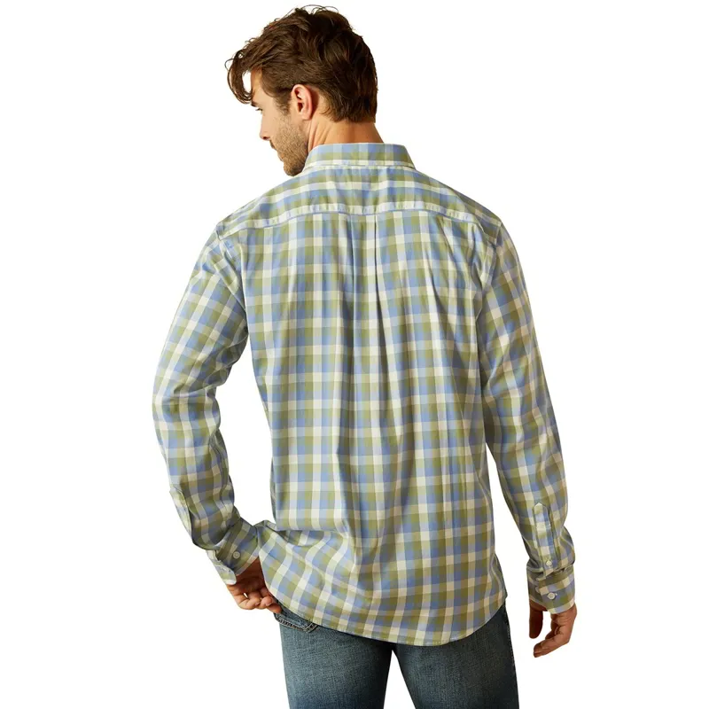 Ariat Country Napa Men's Long Sleeve Shirt - Oil Green Check-1