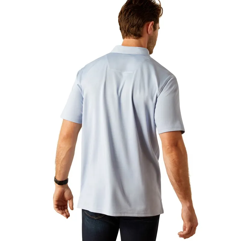 Ariat Country Shaldon Mens Polo Shirt - Chambray Blue Heather-1