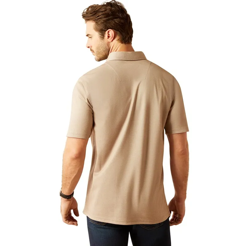 Ariat Country Shaldon Men's Polo Shirt - Silken Brown Heather-1