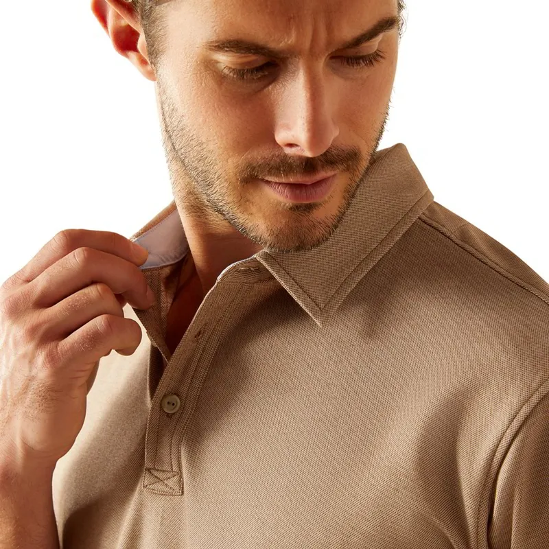Ariat Country Shaldon Men's Polo Shirt - Silken Brown Heather-2