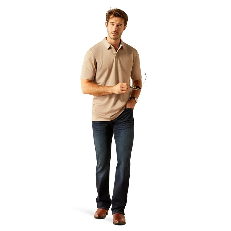 Ariat Country Shaldon Men's Polo Shirt - Silken Brown Heather-3