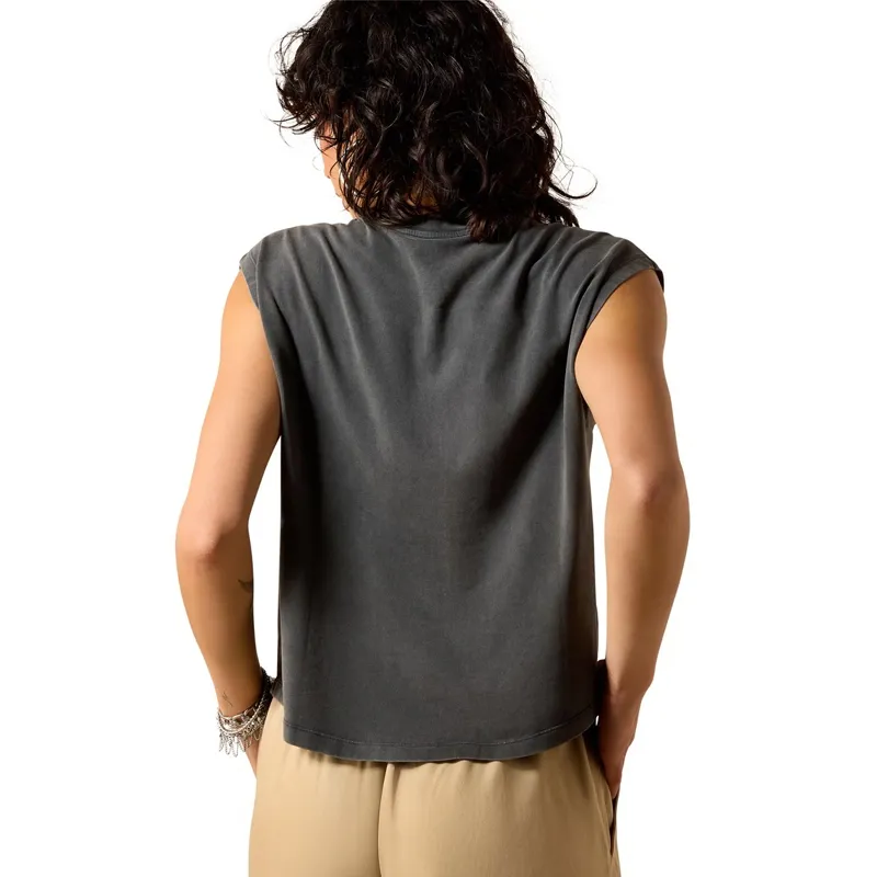Ariat Dallas Women's Cropped T-Shirt - Charcoal Mineral Wash-1