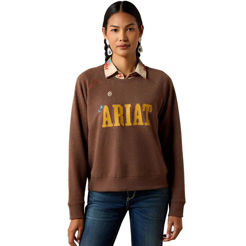 Ariat Essential Women's Crew Neck Sweatshirt - Chicory Coffee Heather