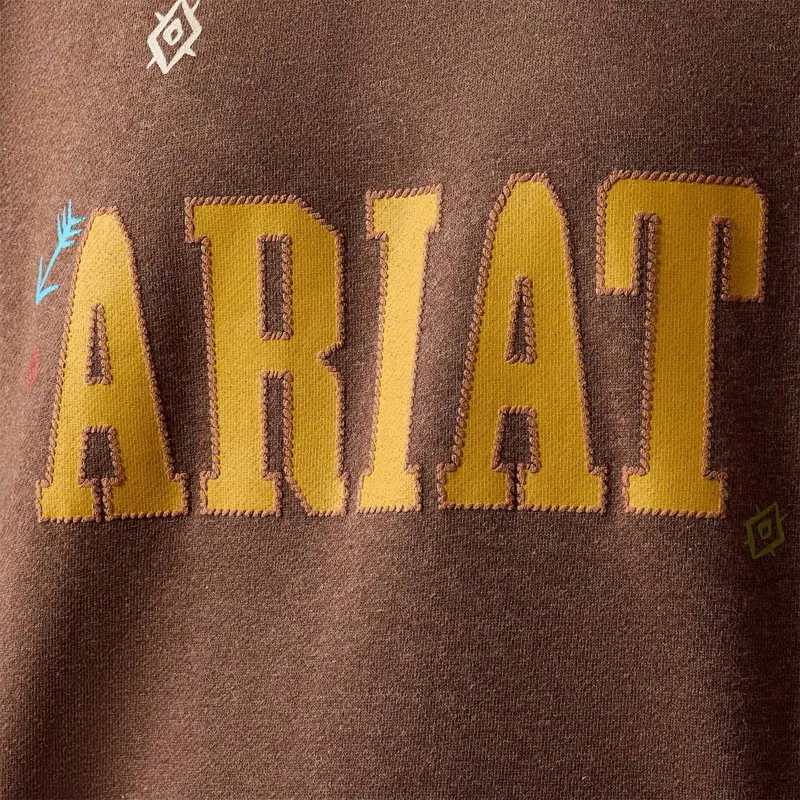 Ariat Essential Women's Crew Neck Sweatshirt - Chicory Coffee Heather-3