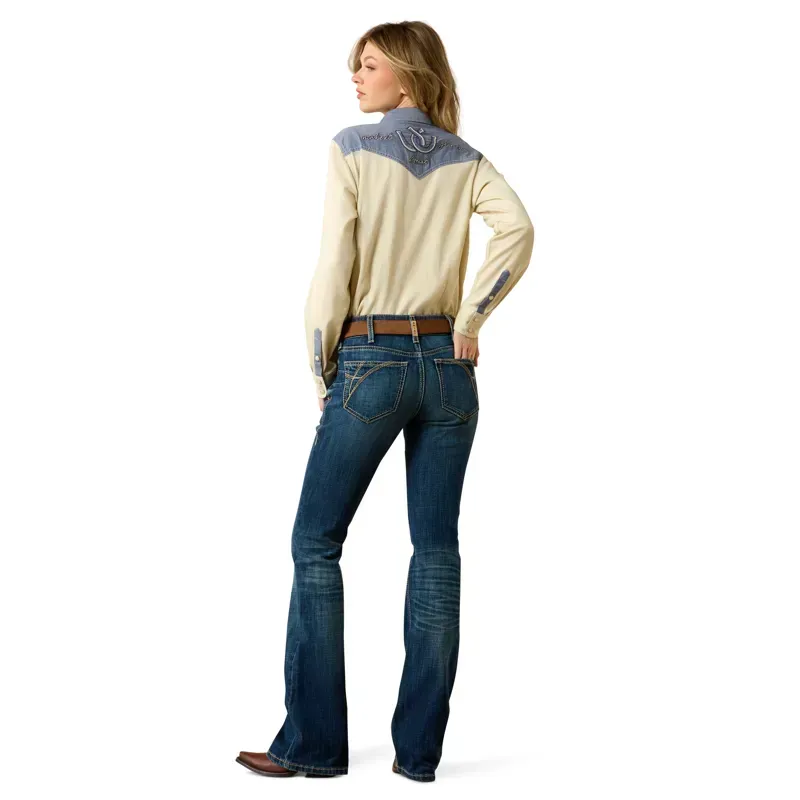 Ariat Fiona Women's Mid Rise Boot Cut Jeans - Blue-2