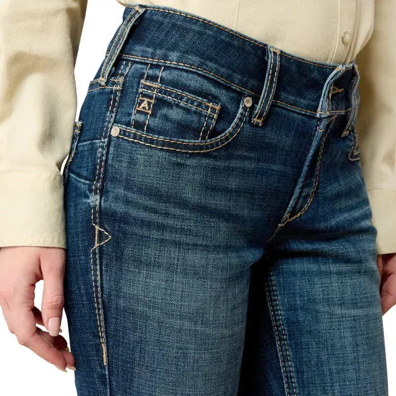 Ariat Fiona Women's Mid Rise Boot Cut Jeans - Blue-3