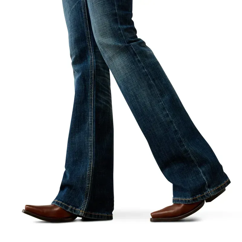 Ariat Fiona Women's Mid Rise Boot Cut Jeans - Blue-5