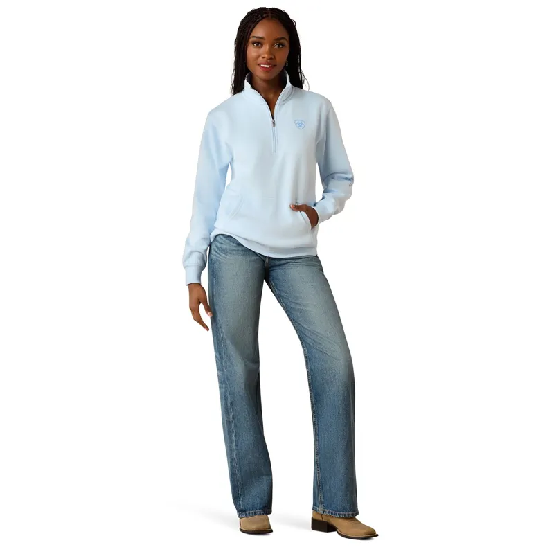 Ariat Logo 1/2 Zip Women's Sweatshirt - Nantucket Breeze-3