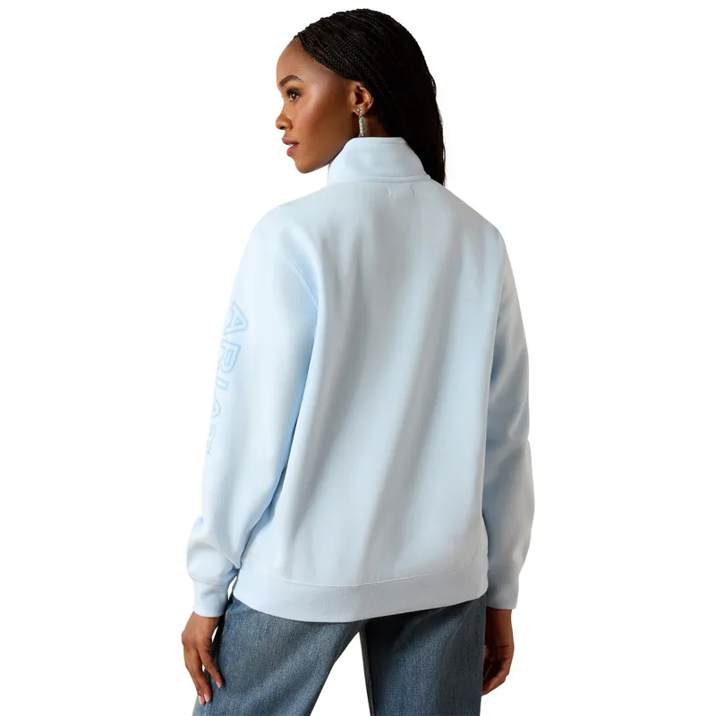 Ariat Logo 1/2 Zip Women's Sweatshirt - Nantucket Breeze-1